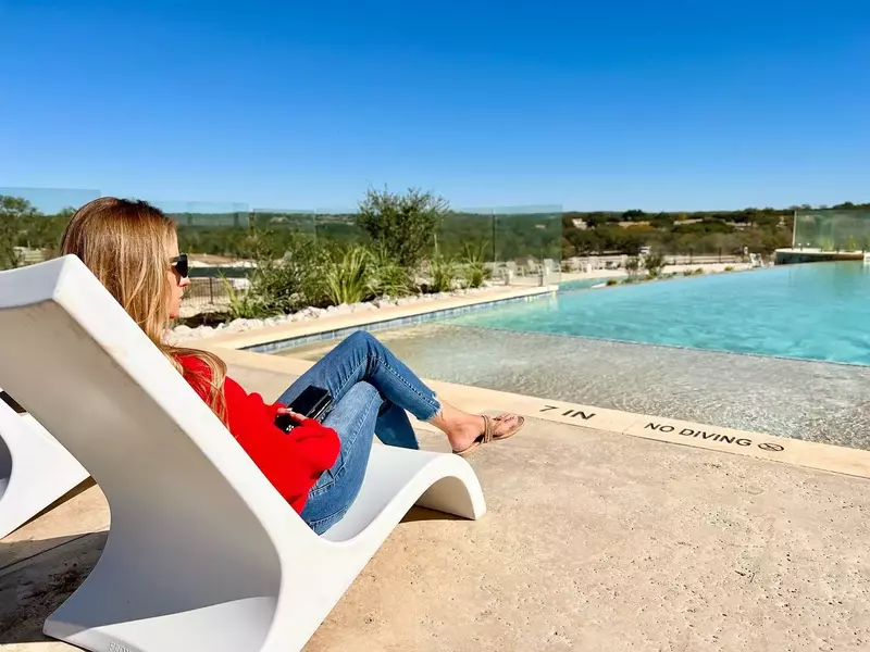 woman at pool