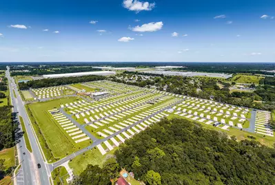 aerial view of rv resort