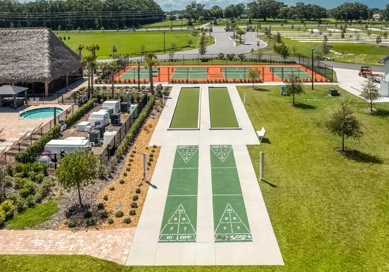 aerial view of clubhouse amenities