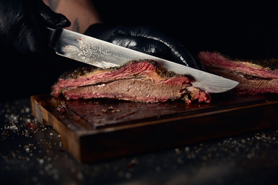brisket being cut