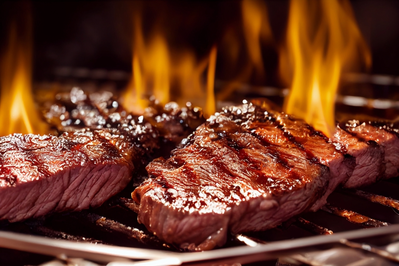 steak being cooked